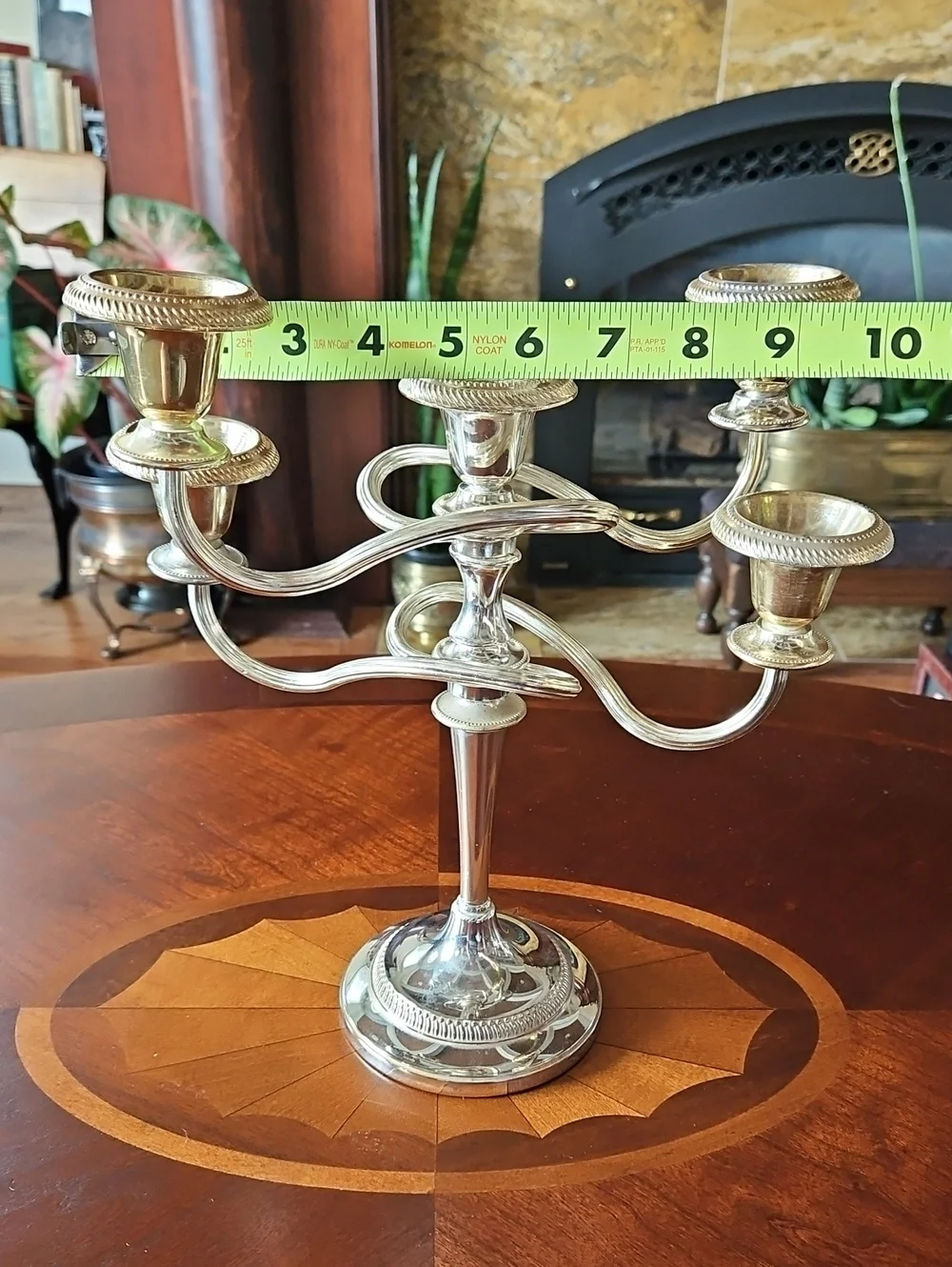 VTG E.P. Zinc Silver Plated Classic 5-Light Candelabra - Made in England